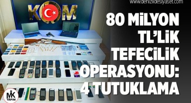 80 milyon TL’lik Tefecilik Operasyonu: 4 Kişi Tutuklandı