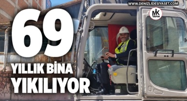 69 yaşındaki binaya ilk kepçeyi başkan vurdu