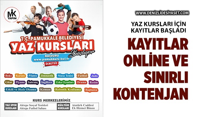 Yaz kursları için kayıtlar başladı