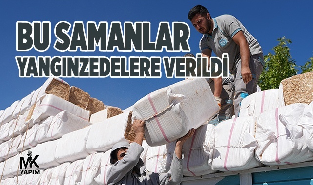 Buldan’da yangınzedelere yem ve saman desteği sağlandı