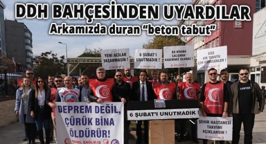 DDH bahçesinde tabutlu eylem