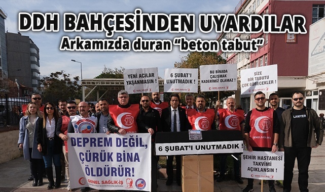 DDH bahçesinde tabutlu eylem