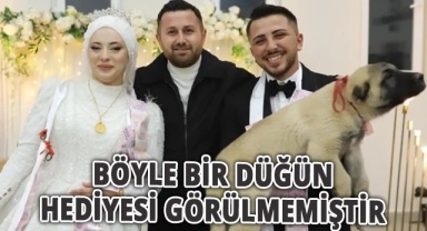 Damadın arkadaşının hediyesi herkesi şaşırttı