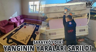 Sarayköy’deki yangının yaraları sarıldı