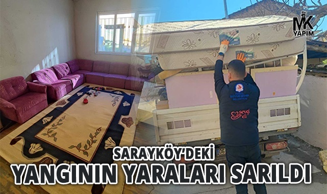 Sarayköy’deki yangının yaraları sarıldı