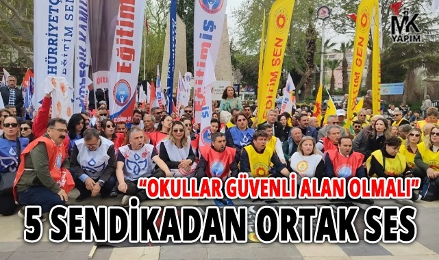 5 sendika Denizli’de eylem yaptı: “Okullar güvenli alan olmalı”