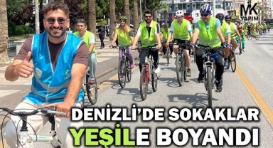 Denizli’de sokaklar yeşile boyandı