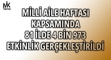 Milli Aile Haftası kapsamında yapılan etkinlik sayısı belli oldu